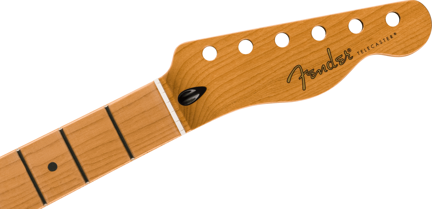 Satin Roasted Maple Telecaster Neck, 22 Jumbo Frets, 12", Flat Oval Shape
