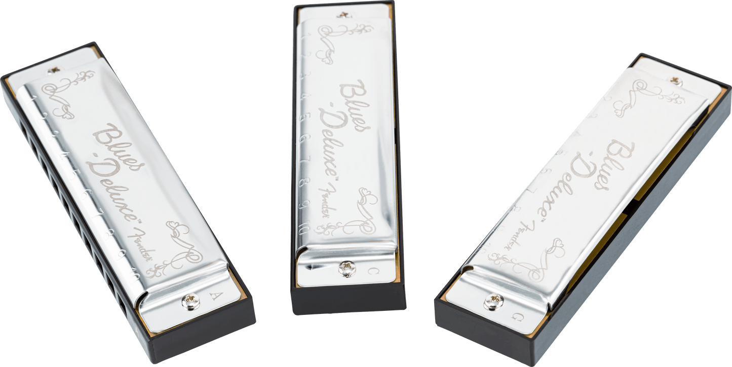 Blues Deluxe Harmonicas - 3 Pack with Case
