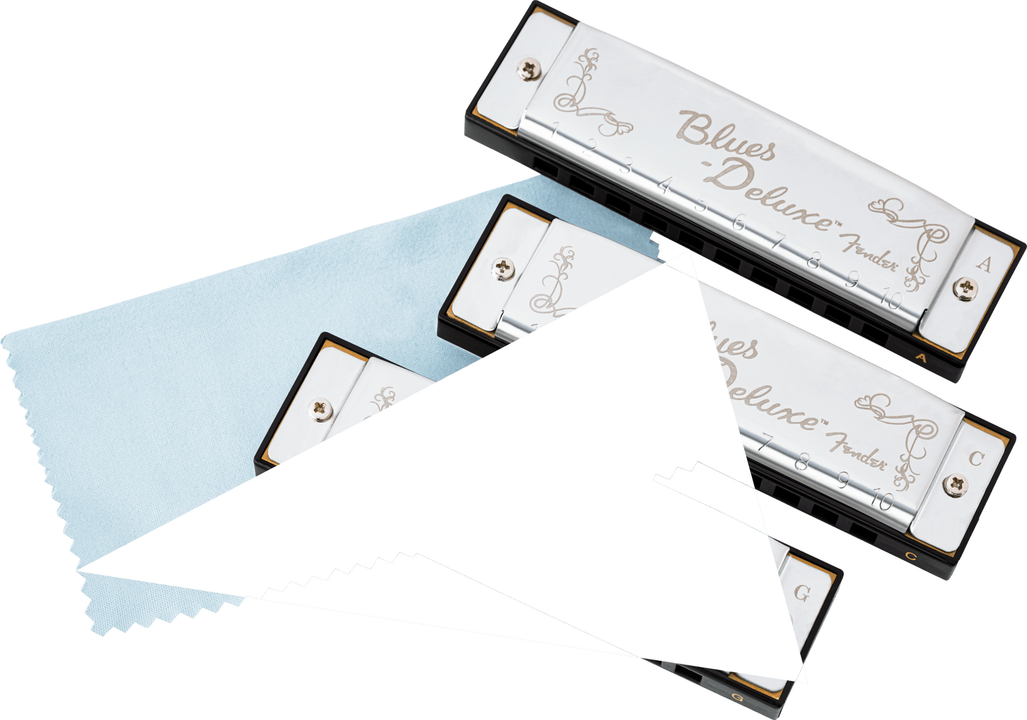 Blues Deluxe Harmonicas - 3 Pack with Case